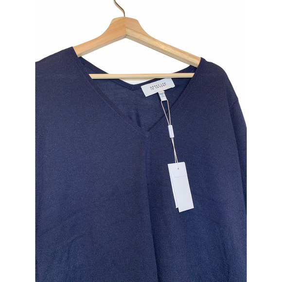 DEREK LAM Ventura Wool Blend V-Neck Sweater M - Picture 5 of 11